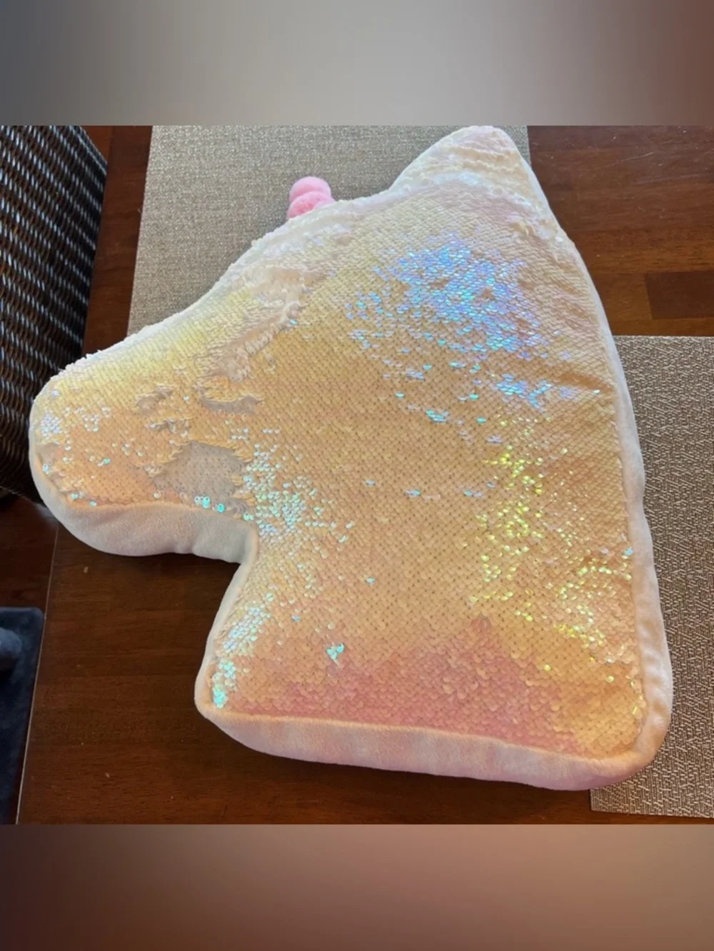Sequin Unicorn Pillow‎
